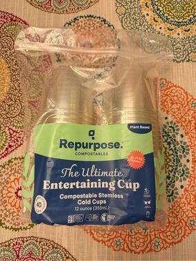 NWT Repurpose The Ultimate Entertaining Cup - 40 clear compostable wine glasses
